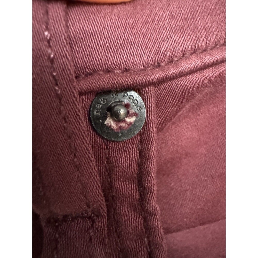 Rag & Bone High Rise Ankle Skinny Jeans Women’s 30 Maroon Burgundy Casual Pants - Picture 4 of 12